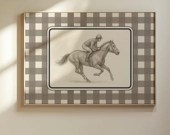 Stampa di cavalli rustici: arte equestre in stile fattoria d'epoca (download immediato)