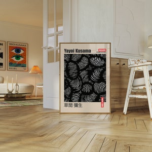 Yayoi Kusama Print, Black - White Wall Art, Yayoi Kusama Exhibition, Yayoi Kusama Printable Art, Japanese Art Poster, Digital Download