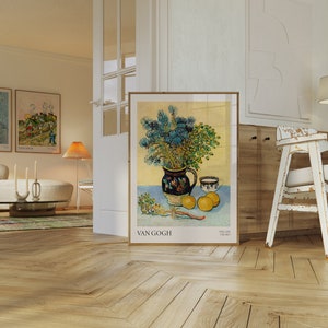Van Gogh Flower Print, Van Gogh Flower Painting, Floral Poster, Printable Wall Decor, Vintage Apartment Decor, Van Gogh Exhibition Art