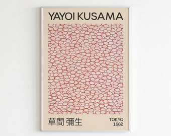 Yayoi Kusama Abstract Modern Art Print: Japanisches Ausstellungsplakat (Digitaler Download)