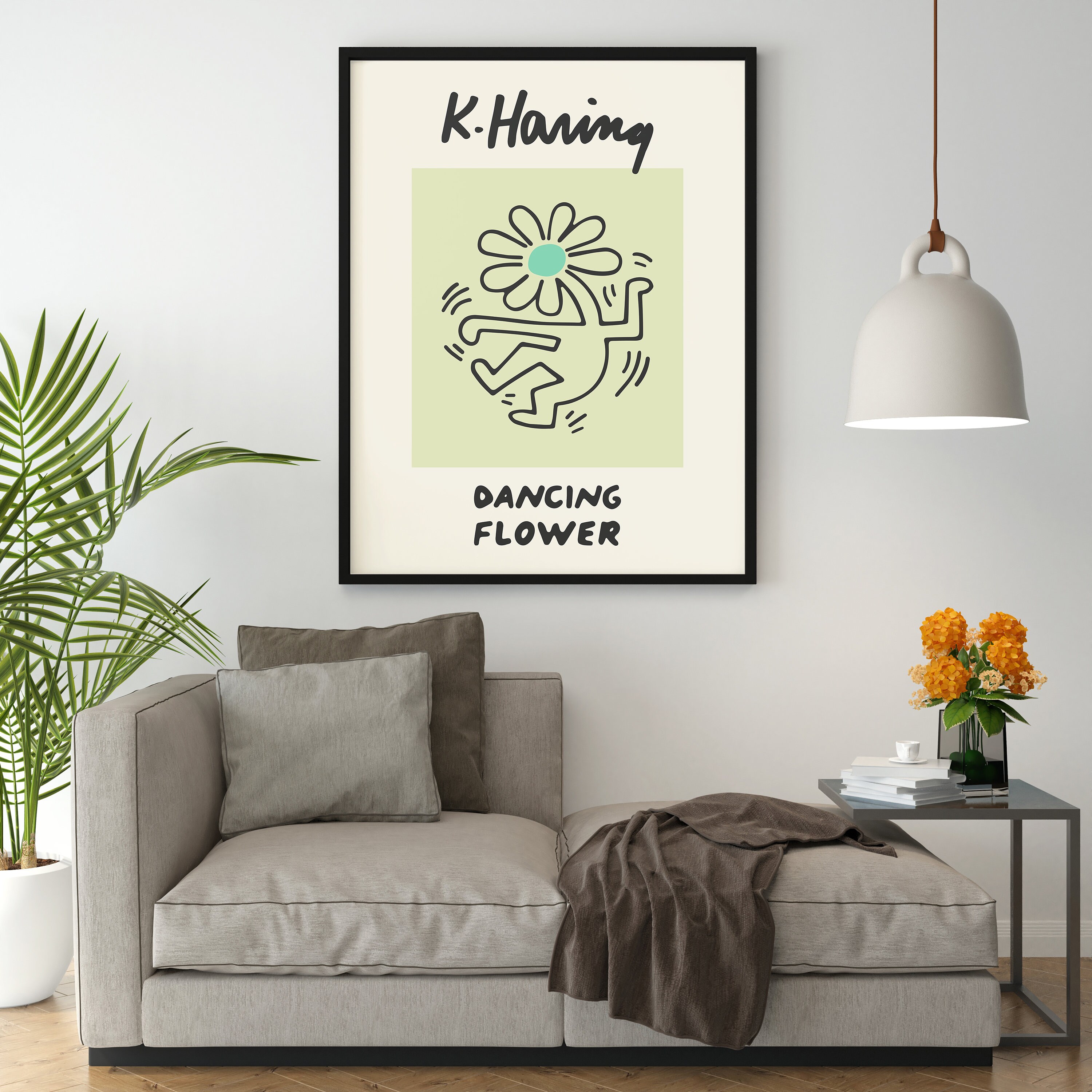 keith haring dancing flower