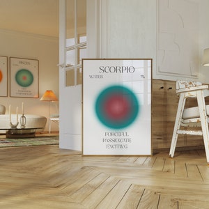 Scorpio Aura Zodiac Poster, Spiritual Wall Art, Gradient Poster, Zodiac Aura Print, Astrology Art, Spiritual Star Sign Print, Digital Art