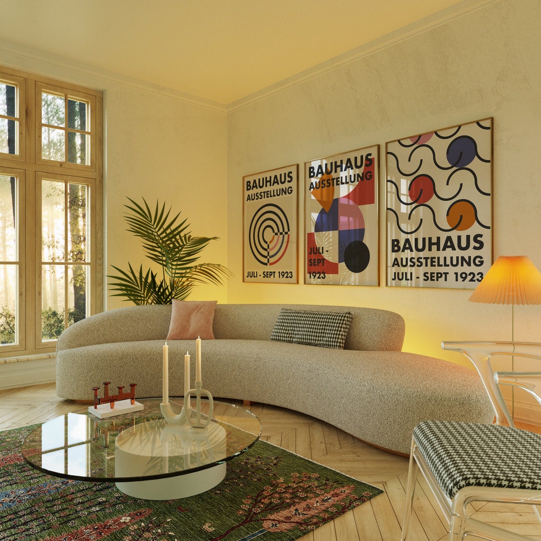 Retro Bauhaus Exhibition Posters: Geometric Wall Art (digital Download ...