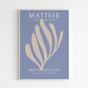 Matisse Cut Out Poster, Blue Neutral Matisse Print, Matisse Flower Market Poster, Exhibition Poster, Botanical Art Print, Instant Download