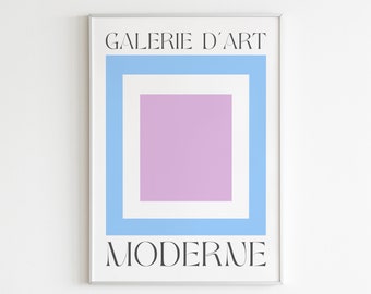 Impression bloc de couleurs pastel : art géométrique moderne du milieu du siècle (téléchargement numérique)