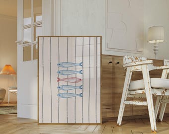 Sardines Wall Art Print: Retro Kitchen Decor (Digital Download)