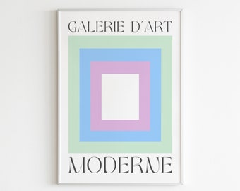 Impression d'art géométrique en blocs de couleur : mur pastel de la galerie (téléchargement numérique)