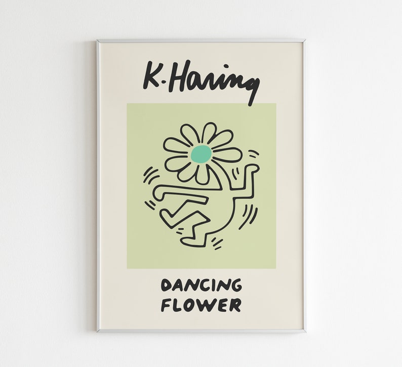 keith haring dancing flower