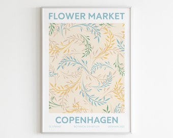 Flower Market Print: Retro Botanical Gallery Wall Art (Digital Download)