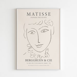 Matisse Woman Print, Abstract Printable Wall Art, Gift Idea, Vintage Exhibition Poster, Line Woman Art, Gallery Wall, Digital Download