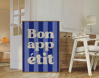 Bon Appetit Print: Mid Century Modern Kitchen Wall Art (Digital Download)