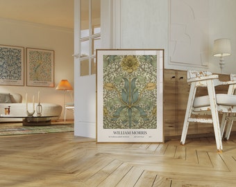 William Morris-kunstafdruk: poster botanische art nouveau (directe download)