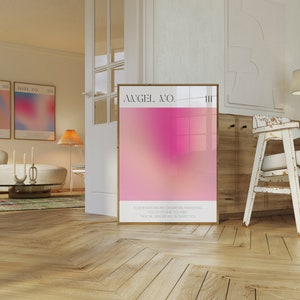 Angel Number Poster 111, Aura Energy Poster, Spiritual Poster, y2k Print, Pink Gradient Print, Protection Angel Number 111 Wall Art, Digital