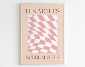Funky Checkered Wavy Print: Retro Wall Art (Digital Download)