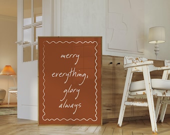 Merry Christmas Wall Art: Holiday Sign Poster (Digital Download)