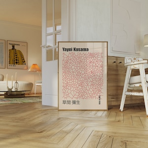 Yayoi Kusama Wall Art Print, Japanese Print, Maximalist Wall Art, Yayoi Kusama Print, Living Room Decor, Modern Wall Decor, Digital Download
