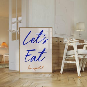 Let&#39;s Eat Kitchen Print, Dining Room Print, Kitchen Wall Print, Kitchen Quote,  Typography Print, Printable Wall Art, Digital Download