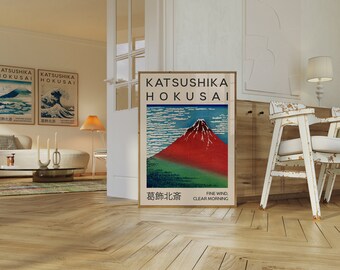Hokusai Print: Fine Wind Clear Morning, Japanese Gallery Wall Art (Digital Download)