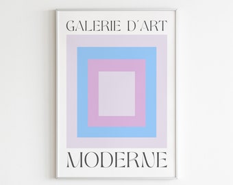 Impression d'art géométrique en blocs de couleur : mur pastel de la galerie (téléchargement numérique)