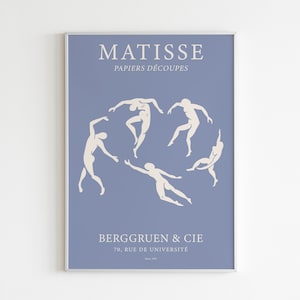 Matisse Dance Poster, Henri Matisse Cut Out, Light Blue Matisse Print, Exhibition Print, Dance Printable Art, Gallery Wall, Digital Download