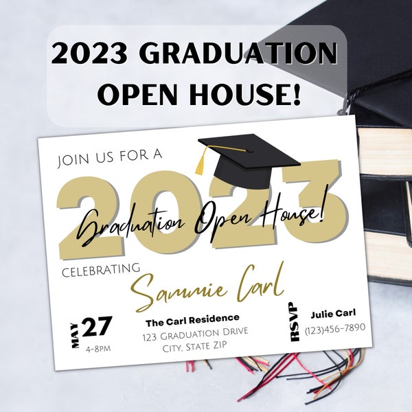 GRADUATION, Graduation Party, Class of 2023, Graduation Open House, PERSONALIZED, Digital Download, Graduation Party Invitation, Open House