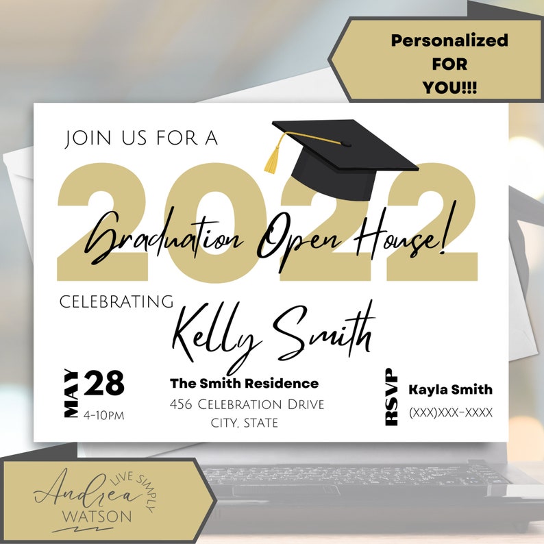Graduation Open House Invitation PERSONALIZED Graduation - Etsy