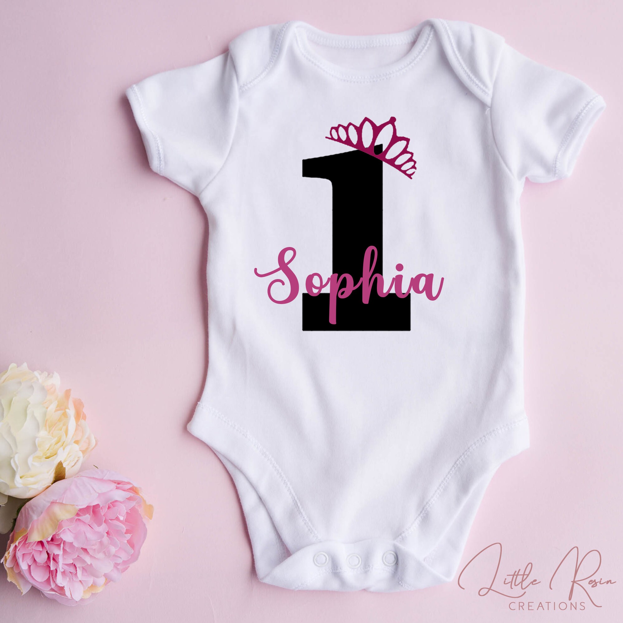 1st Birthday Personalised Vest Princess Vest Baby is One Etsy UK