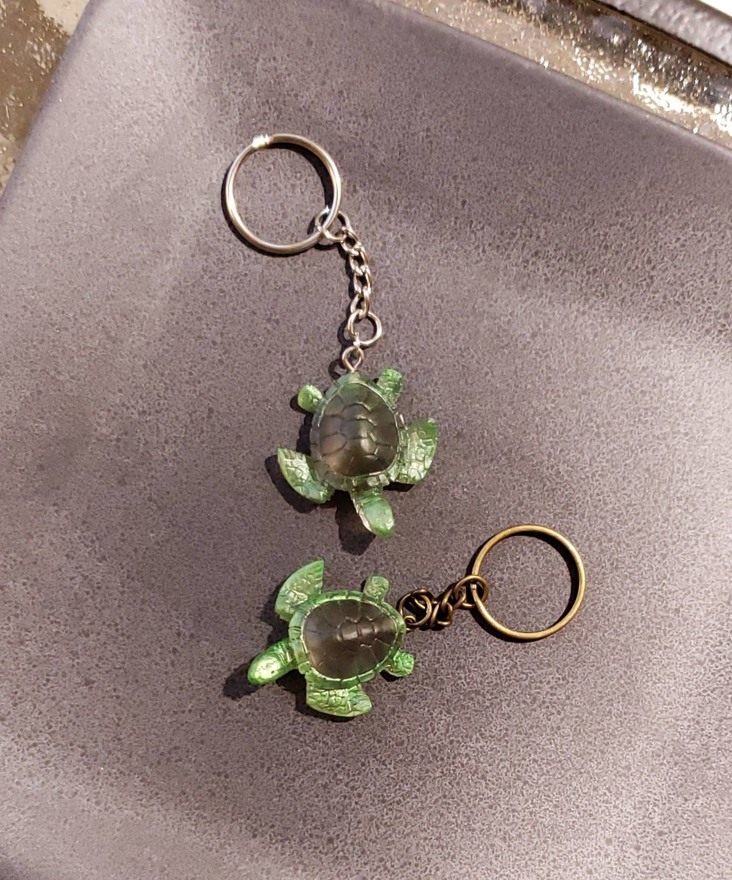 Custom Resin Turtle Keychain Etsy
