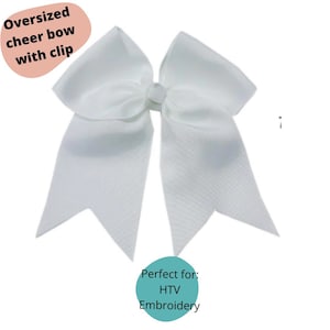 Hair Bow, Embroidery blank, Hair bow Blank, HTV Blank, Patterned Bow, white bow, cheer bow, Kenz Laurenz
