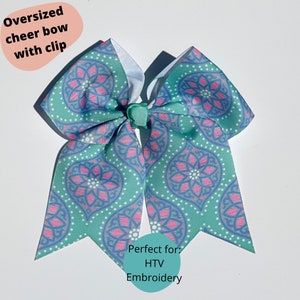 Hair Bow, Embroidery blank, Hair bow Blank, HTV Blank, Patterned Bow, cheer bow
