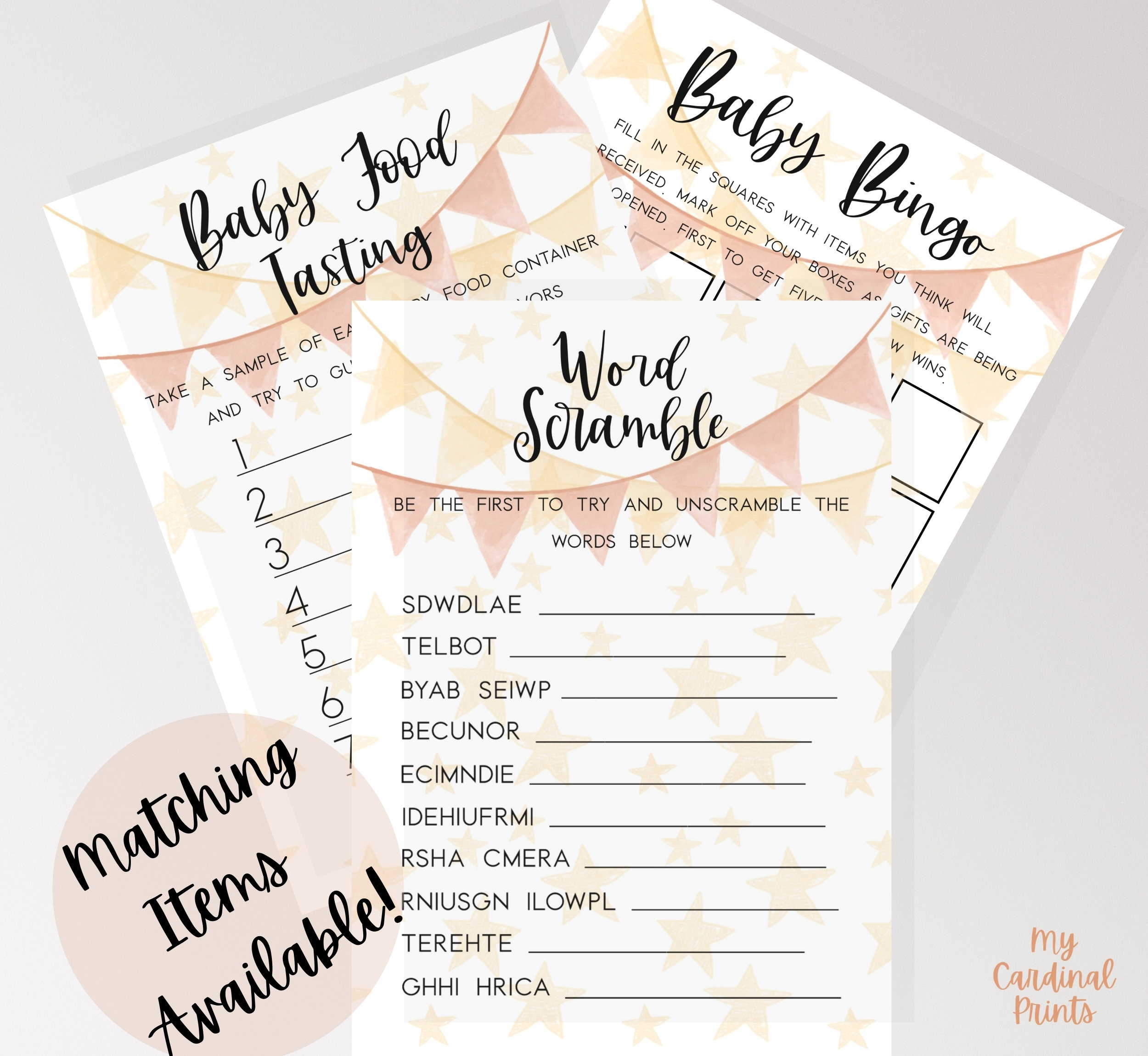 Baby Food Tasting Baby Shower Game Sheet Baby Shower Games Etsy