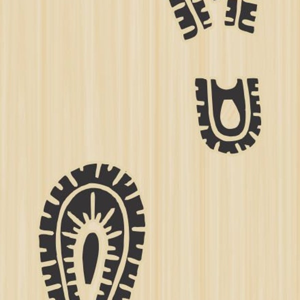 Hiker Boot Prints Rubber Stamp