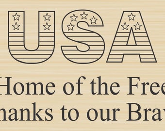 USA Thanks to our Brave Rubber Stamp