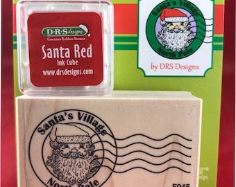 North Pole Santa Postmark Rubber Stamp Set
