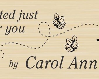 Bumble Bee Custom Hand Stamped by Rubber Stamp