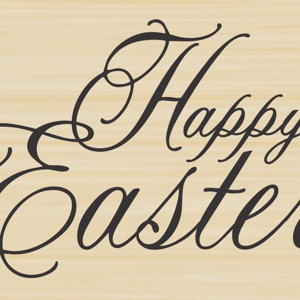 Script Happy Easter Rubber Stamp