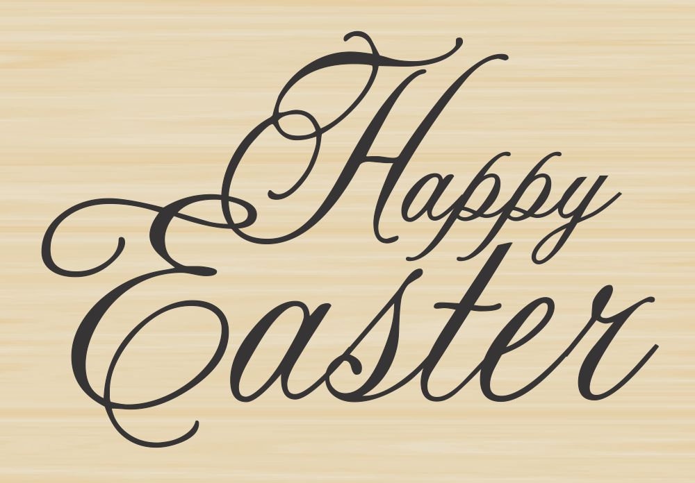 Script Happy Easter Rubber Stamp Etsy