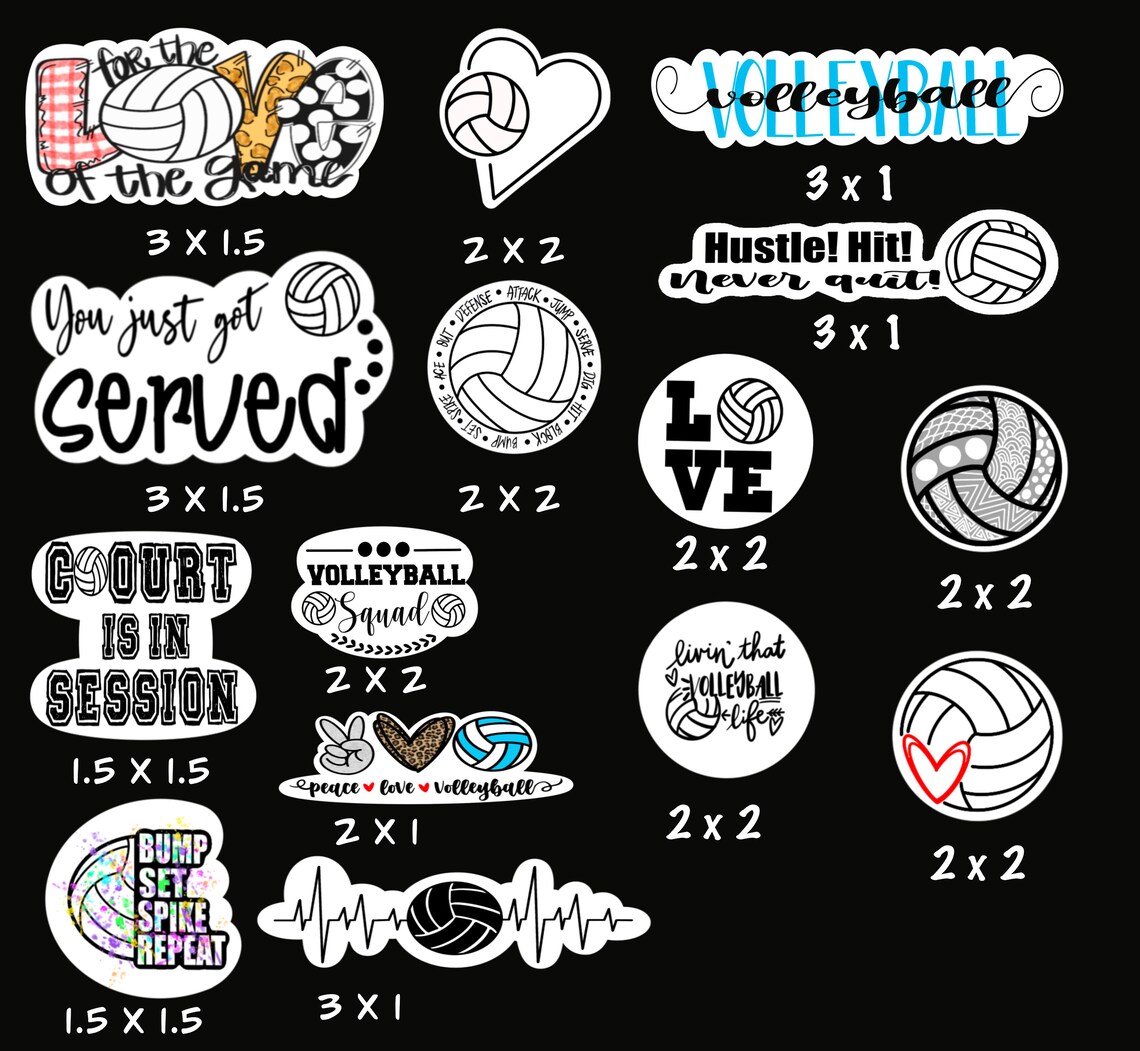 Volleyball Stickers/Decals various sizes Etsy