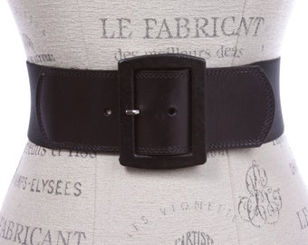 thick black belt for dress