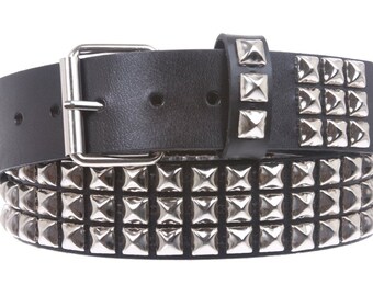 1 3/4"(45 mm) Wide Punk Rock Star Metal Silver Studded Heavy Duty Soft Cowhide Full Grain Leather Boho Concho Hippie Rock Durable Belt