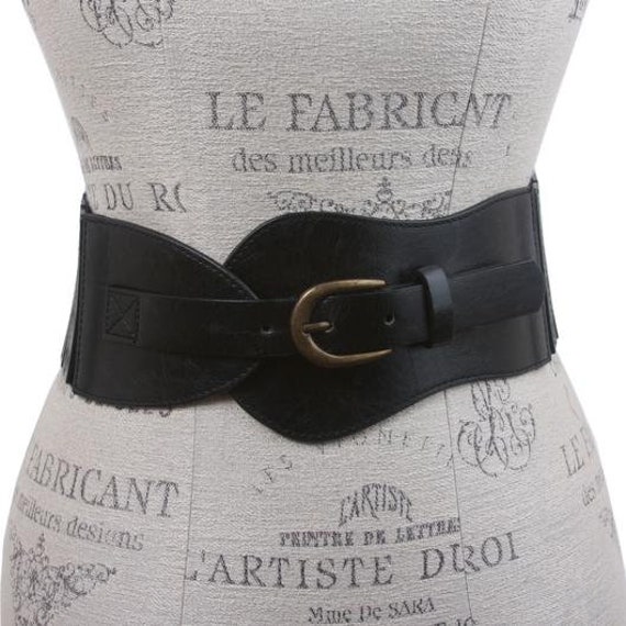 Women's 3 Wide High Waist Fashion Stitch Rectangular Leather Belt 