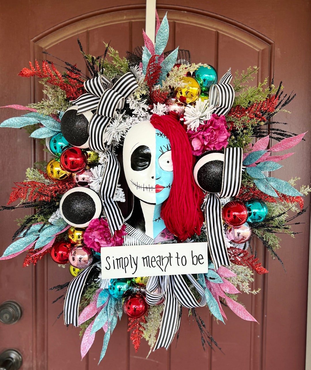 Nightmare Before Christmas Large Jack and Sally WREATH. Free Etsy