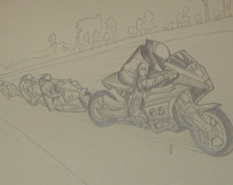 Bike Pencil Drawing Etsy