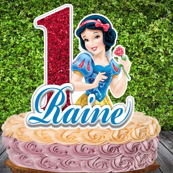 Princess Snow White Cake Topper, Personalized Cake Topper, Custom Cake Topper