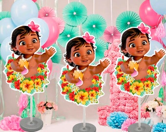 Baby Moana Centerpiece, Table Decor, Party Decoration