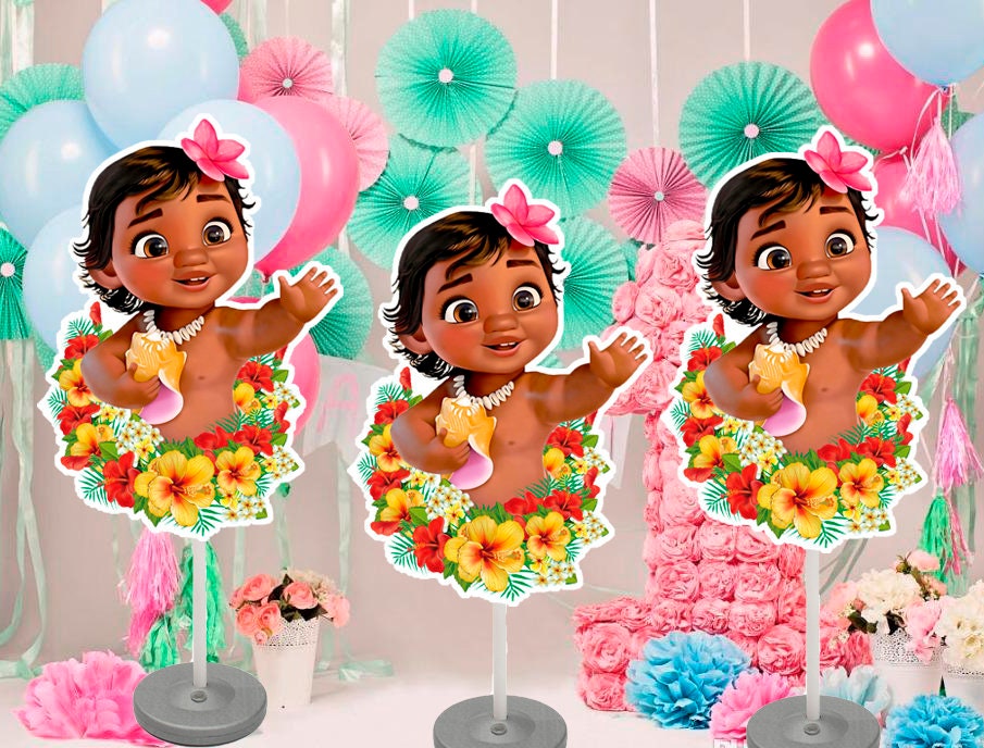  4pcs Baby Moanaas Paper Centerpieces Party Supplies