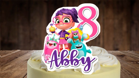 ABBY HATCHER CAKE TOPPER, PERSONALIZED,CUPCAKE TOPPER, BIRTHDAY PARTY