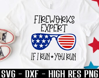 Esperto di fuochi d'artificio in formato SVG, maglietta per bambini del 4 luglio in formato SVG, Se corro tu corri in formato SVG, fuochi d'artificio in formato SVG, Boom Crew in formato SVG, patriottico in formato SVG, giorno dell'indipendenza in formato PNG