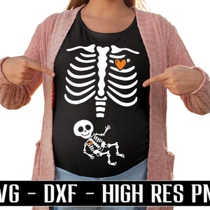 Pregnant skeleton svg, Halloween Pregnancy SVG, fall maternity svgs, png, Cut File for cricut and silhouette crafting Great for DIY T-Shirts