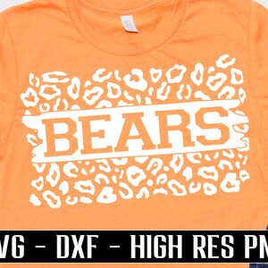 Bears SVG, luipaard print svg retro beren voetbal Shirt svg dxf diy boho chicago shirt svg, Womens voetbal svg cricut sublimatie png bestand